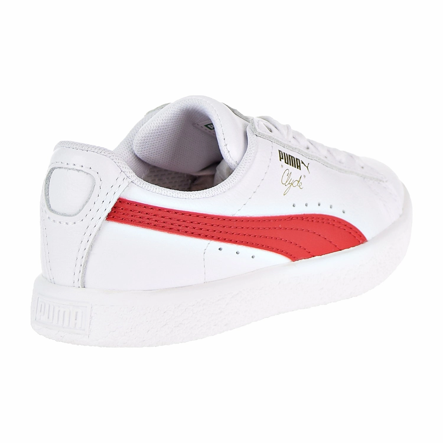 Puma Clyde Core L Foil Little Kid's Shoes White/Cherry Shoes Comparable To Asics Kayano