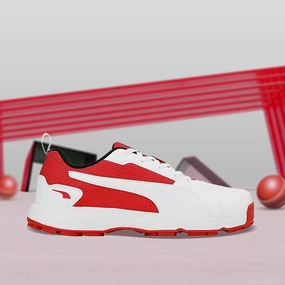 Best Asics Everyday Shoes Puma Cricket High Run Men's Shoes (White-Burnt Red-Black) 10780602