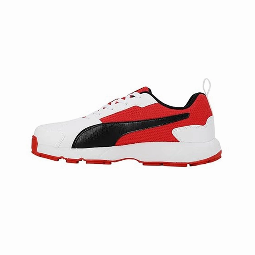 Puma Cricket High Run Men's Shoes (White-Burnt Red-Black) 10780602 Asics Gel-dedicate 7 Tennis Shoes