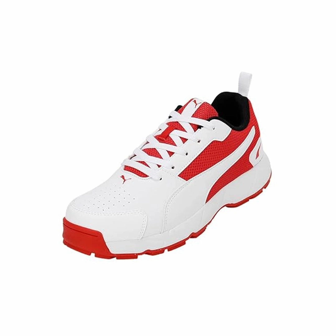 Puma Cricket High Run Men's Shoes (White-Burnt Red-Black) 10780602 Asics Multicolor Shoes