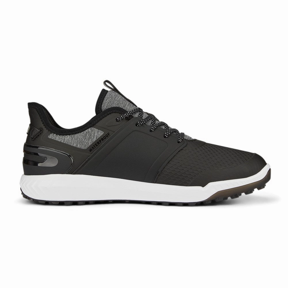 Puma IGNITE Elevate Spikeless Wide Men's Golf Shoes - Puma Back/ Puma Silver Puma Shoes Sonic