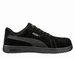 Asics Trail Shoe Puma Men's 640305 Iconic Black/Black Suede Low Composite Safety Toe Metal Free Work Shoes