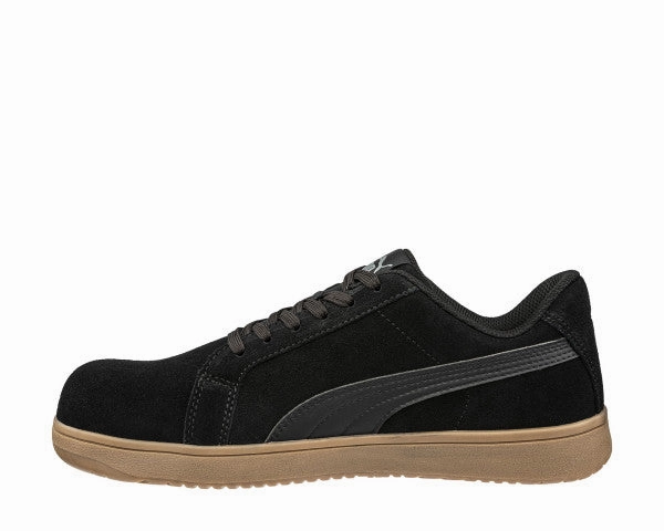 Puma Men's 640325 Iconic Black/Gum Suede Low Composite Safety Toe Metal Free Work Shoes Asics Gel Quantum 360 Shift Running Shoes