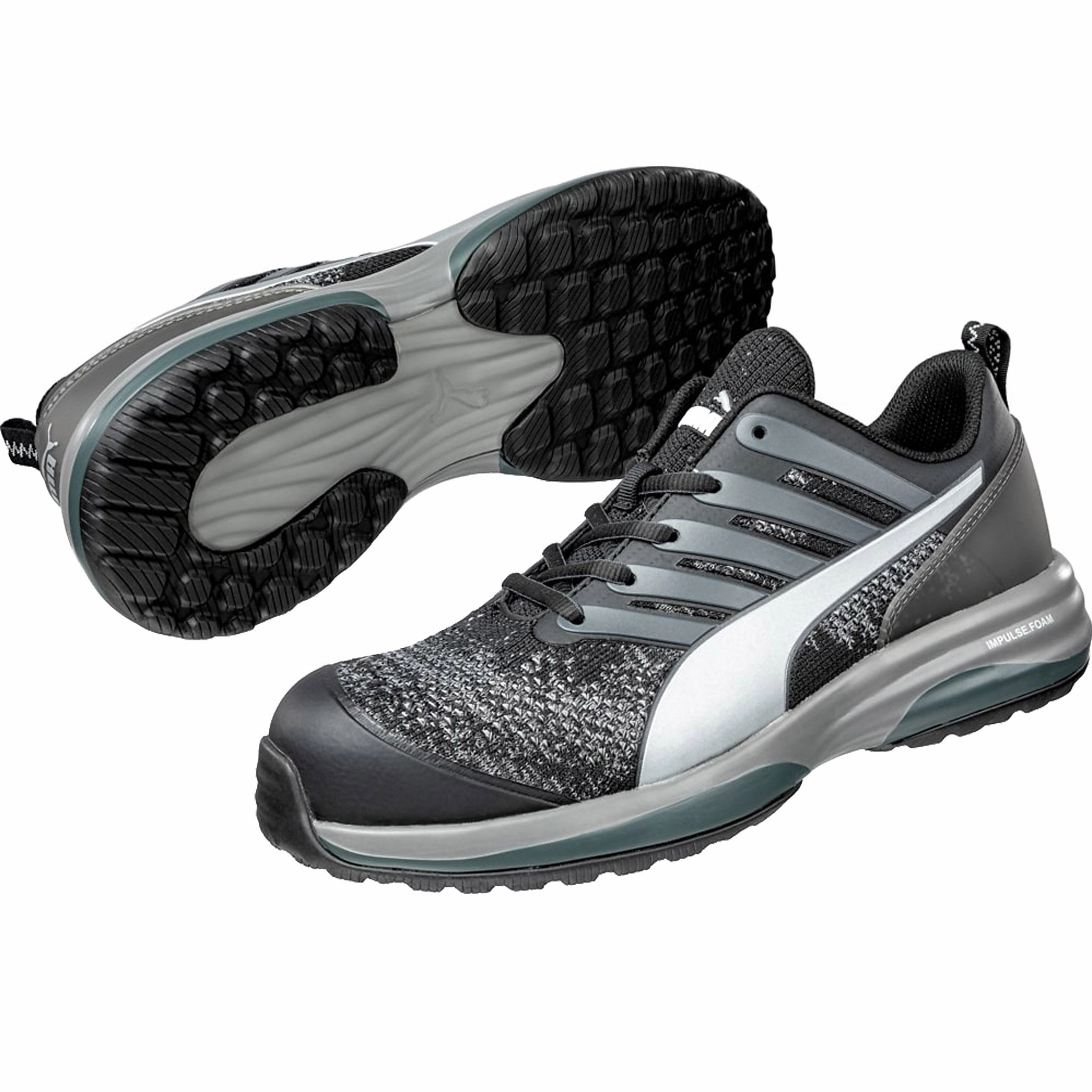Puma Men's 644545 Charge Black Low Composite Safety Toe Metal Free Work Shoes Asics Shoes Outlet