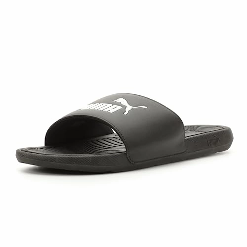 PUMA Mens Cool Cat 2.0 Slide Sandal, PUMA Mens black-PUMA Mens white, 9 Asics Slip On Walking Shoes