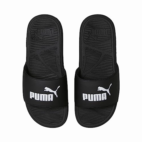 Best Running Shoes In Asics PUMA Mens Cool Cat 2.0 Slide Sandal, PUMA Mens black-PUMA Mens white, 9