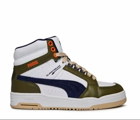 Puma Slipstream Mid Heritage Lace Up Shoes Olive Green Navy Asics Snapdown 4 Wrestling Shoes