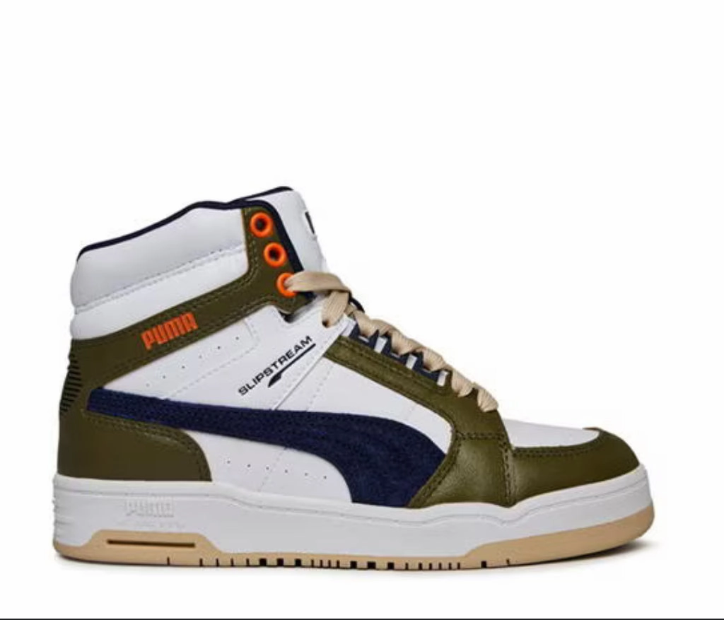 Puma Slipstream Mid Heritage Lace Up Shoes Olive Green Navy Asics Trail Running Shoe