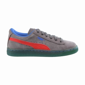 Puma Shoes Enzo 2 Puma Suede LFS Iced Little Kids Shoes Steel Red-Grey-Royal