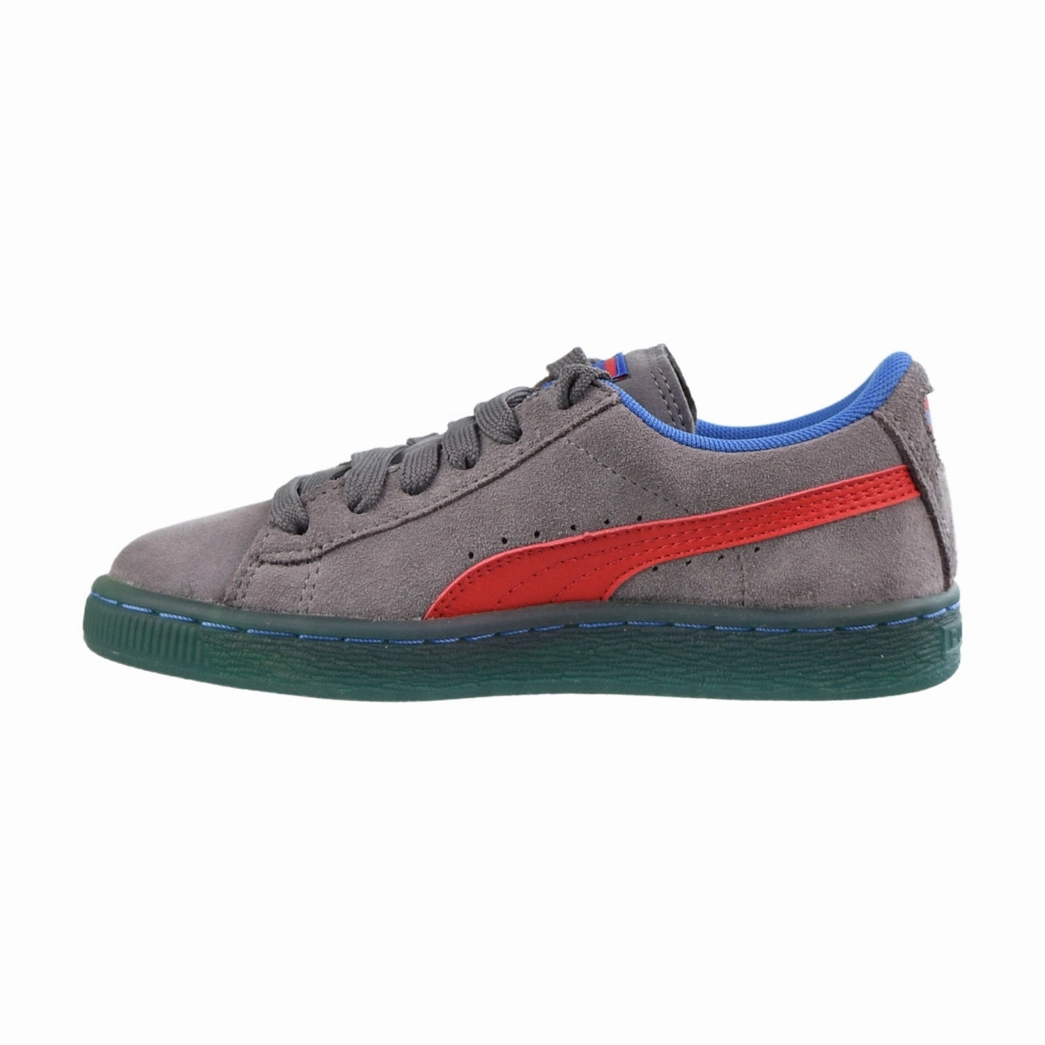 Puma Palm Tree Crew Shoes Puma Suede LFS Iced Little Kids Shoes Steel Red-Grey-Royal