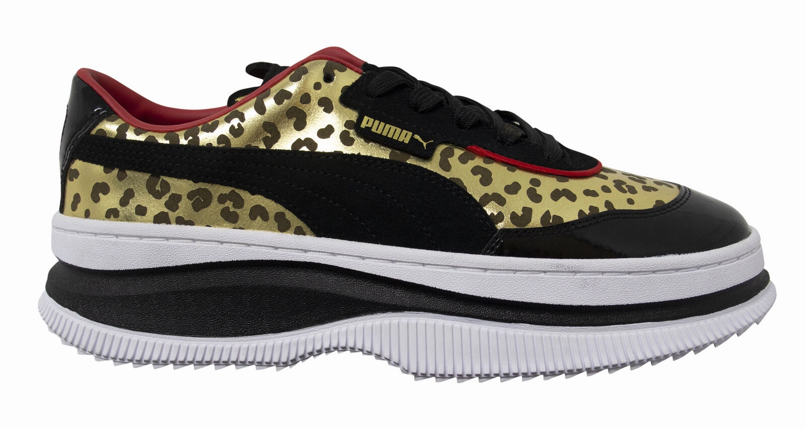 Asics Gel Court Speed Tennis Shoes Puma x Deva Charlotte Black Leopard Leather Low LaceUp Womens