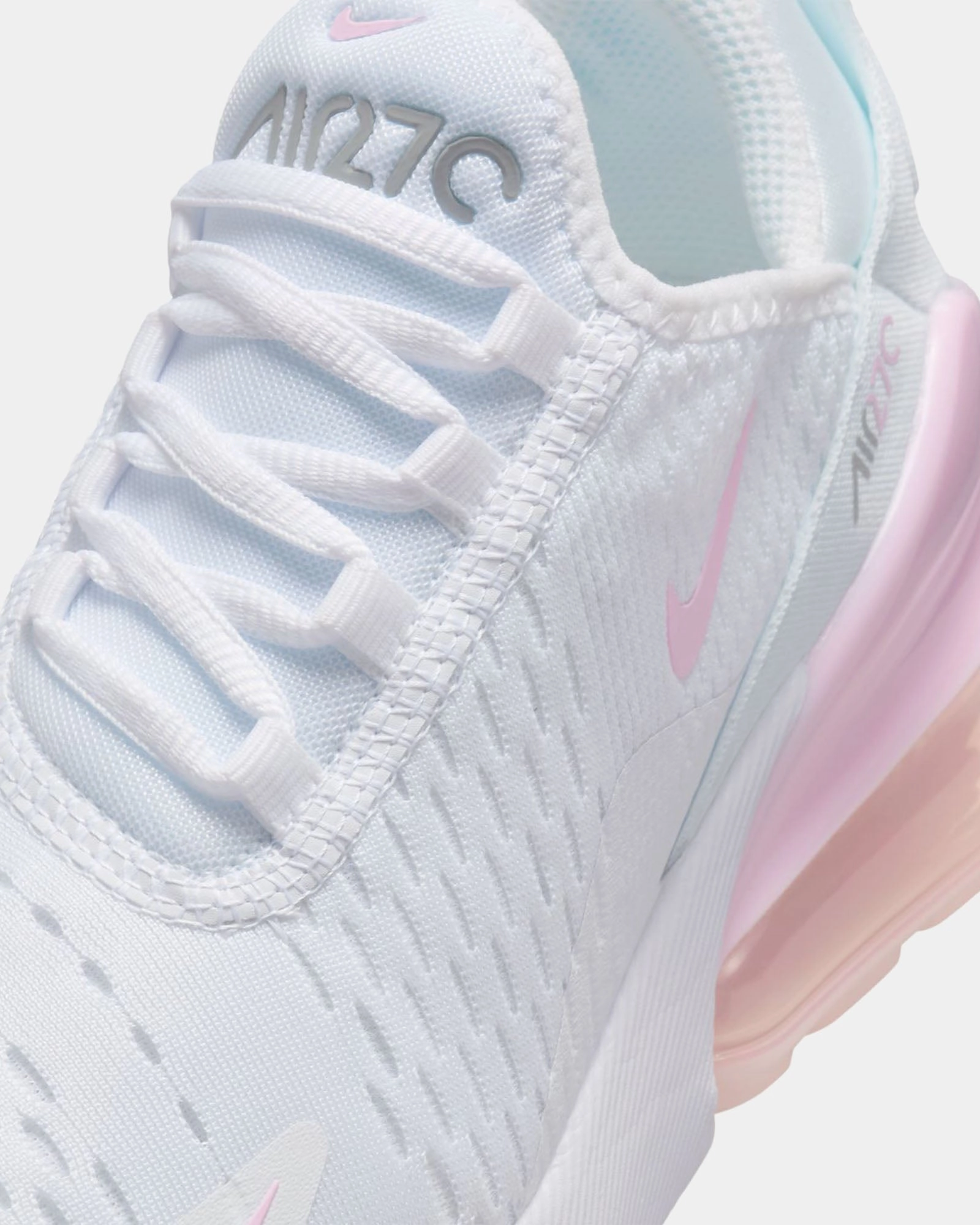 Air Max 270 Grade School White/Pink Foam/Smoke Grey Asics Shoe Size Vs Nike
