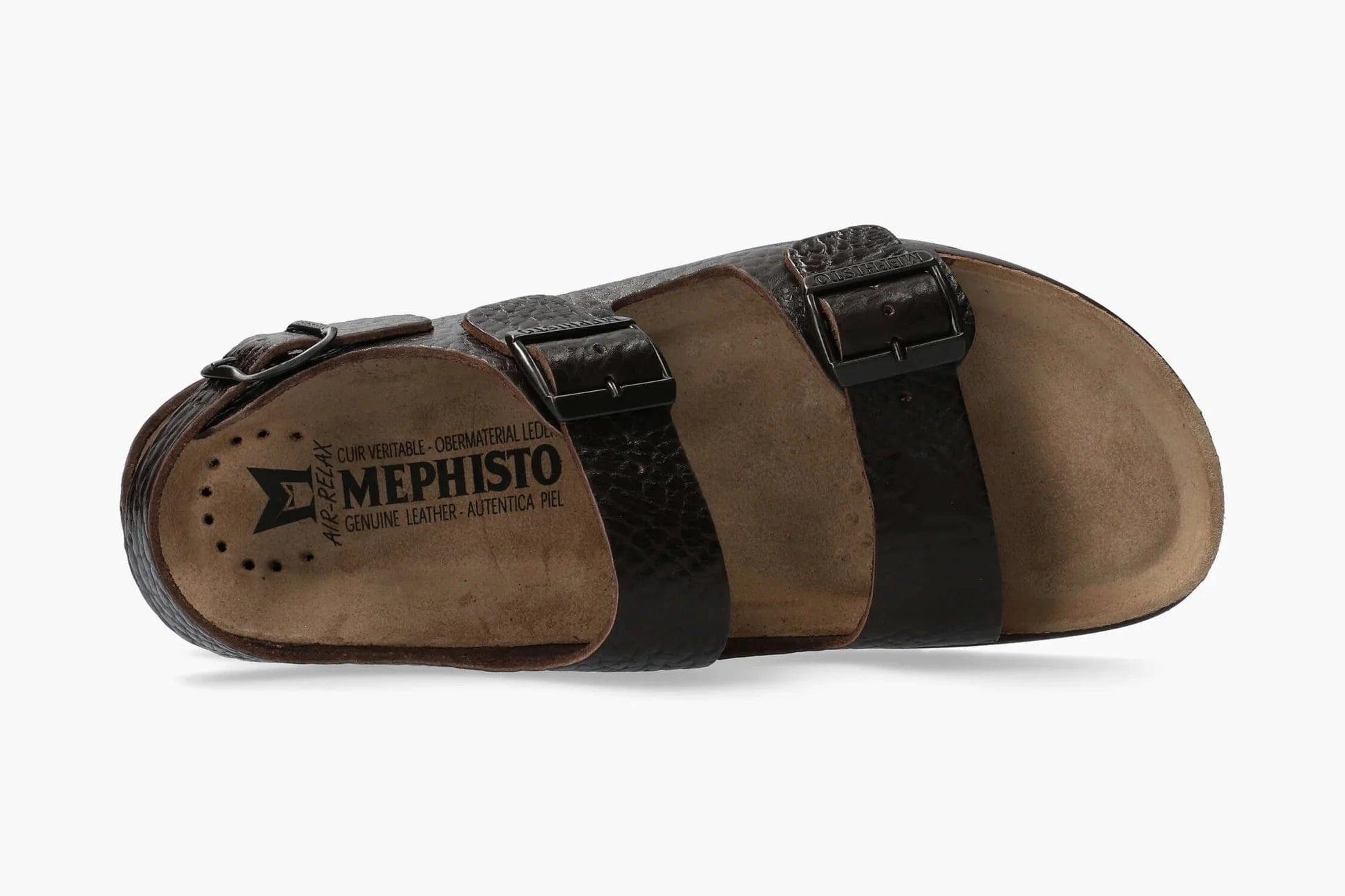 Strap Sandals Flat Mephisto Men's Zeus Fit Sandals- Dark Brown
