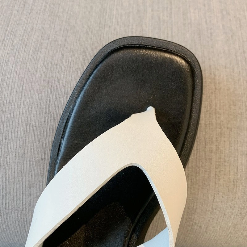 Yeknu Black White Mixed Color Platform Flip Flops Women Brand Designer Wedges Clip Toe Slippers Female Summer Sandals Beach Shoes Best Orthotic Flip Flops For Flat Feet