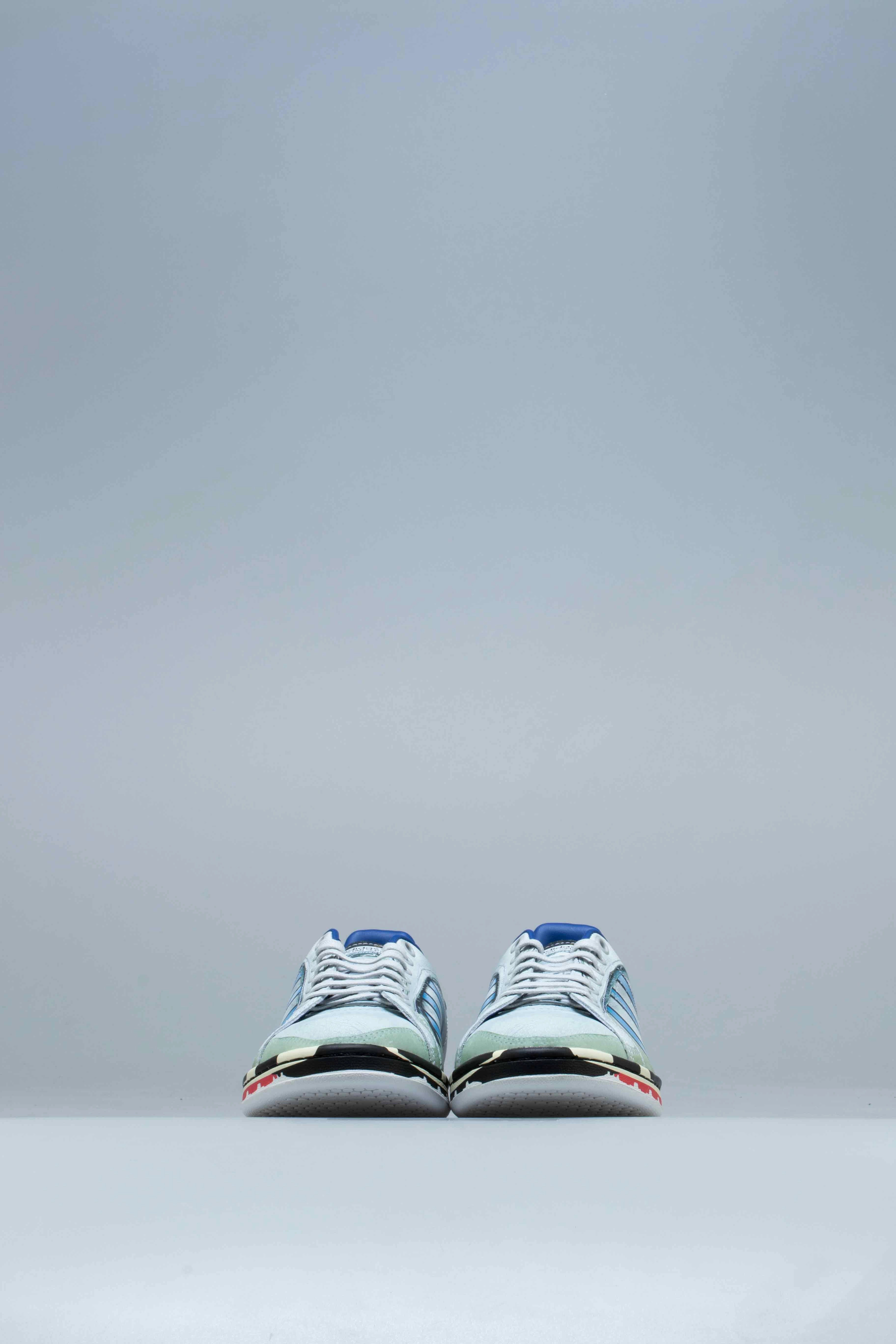 Adidas Retro Skate Shoes Raf Simons Micropacer Stan Smith Mens Shoes - Silver Metallic/Red/Blue