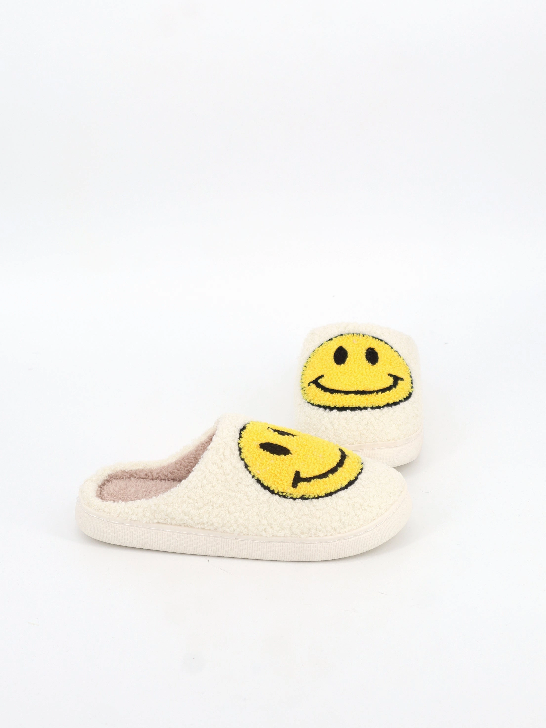 Slippers Fluffy Men's Graphic Printed Faux Fur Slippers,Off White