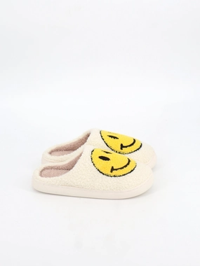 Men's Graphic Printed Faux Fur Slippers,Off White Slippers For Outdoor