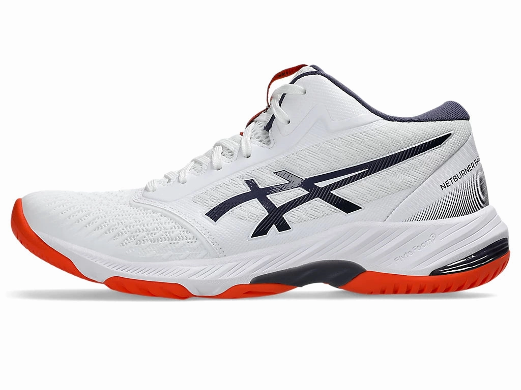 Best Asics Shoe For Arch Support Asics Netburner Ballistic FF MT 3 Mens White/Indigo Fog