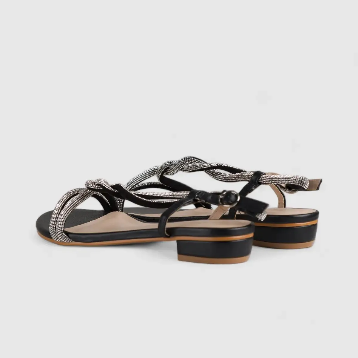 Cheapest Sandals Resort Bulbul Flat Bling  Sandal Black HAR013