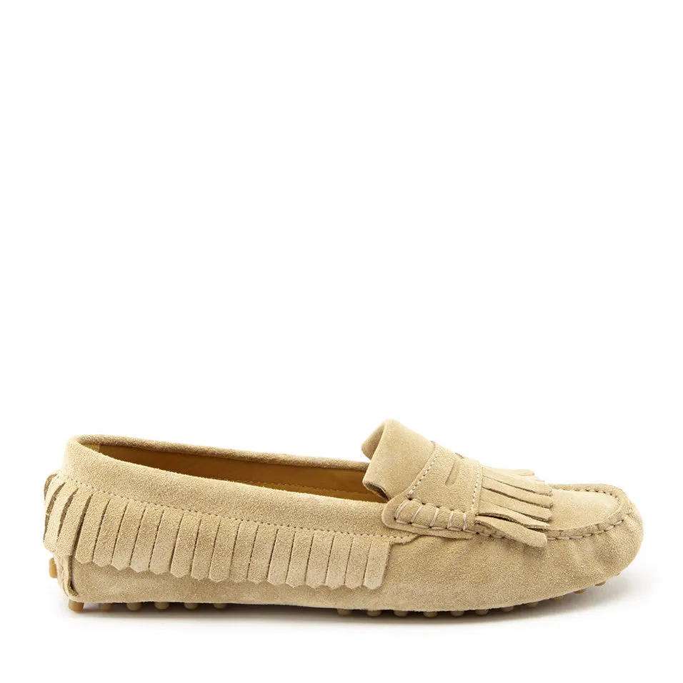Women's Fringed Driving Loafers, taupe suede Sonoma Suede Loafers