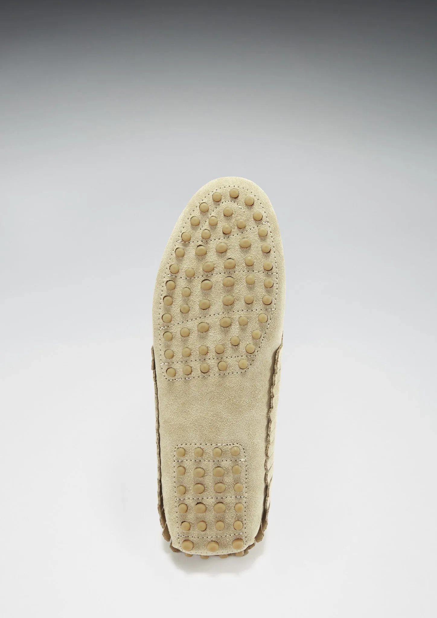 Women's Fringed Driving Loafers, taupe suede Pink Loafers