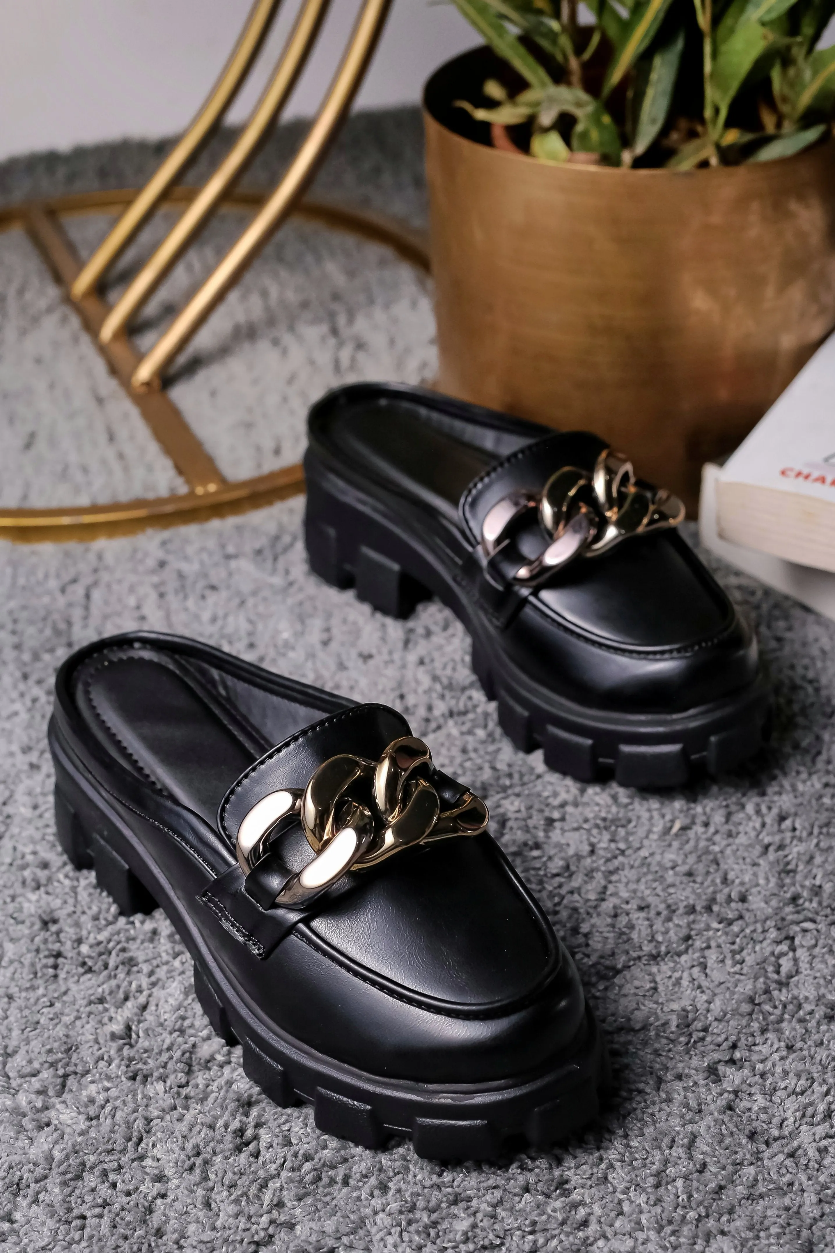 Loafers Camo Brauch Black Embellished Slip-on Loafer Shoe