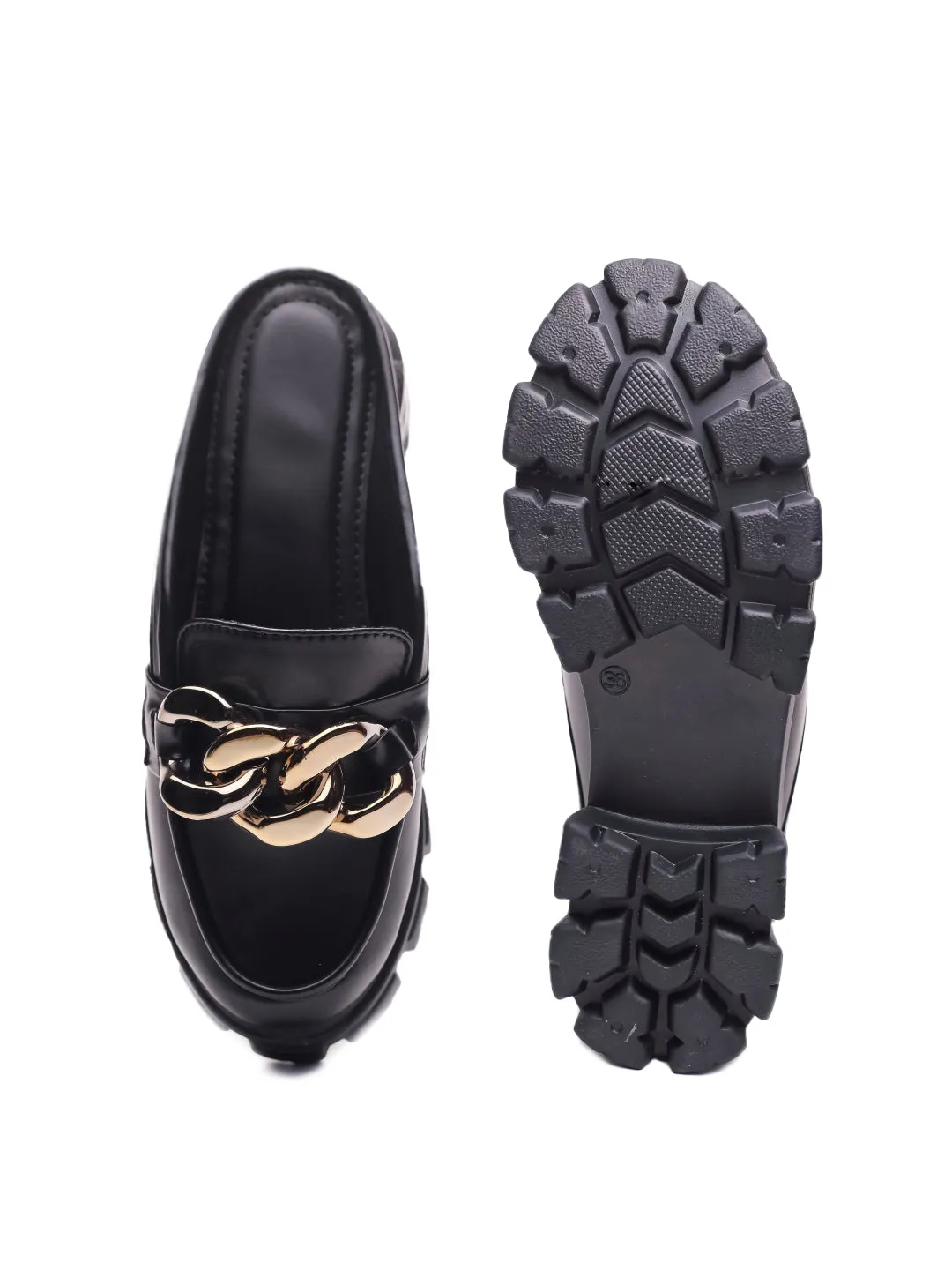 Suit Loafers Brauch Black Embellished Slip-on Loafer Shoe