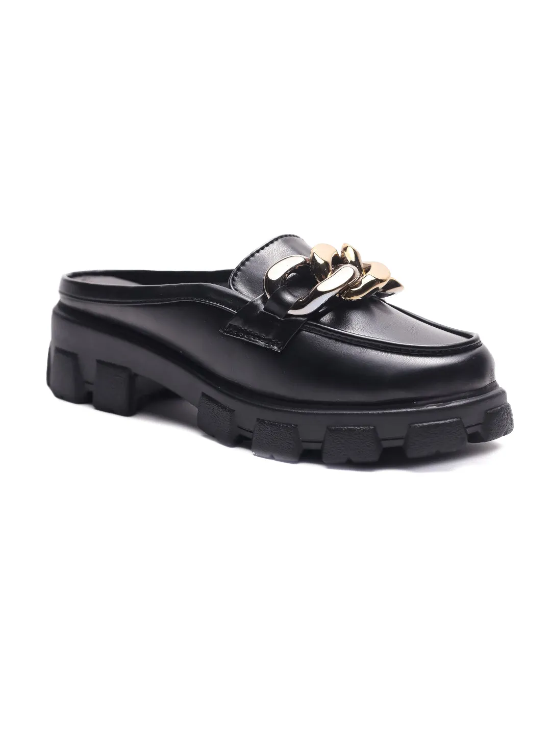 Brauch Black Embellished Slip-on Loafer Shoe Fall Loafers