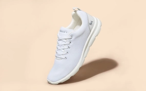 Comfort Stroll Sneakers : White United Healthcare And Silver Sneakers