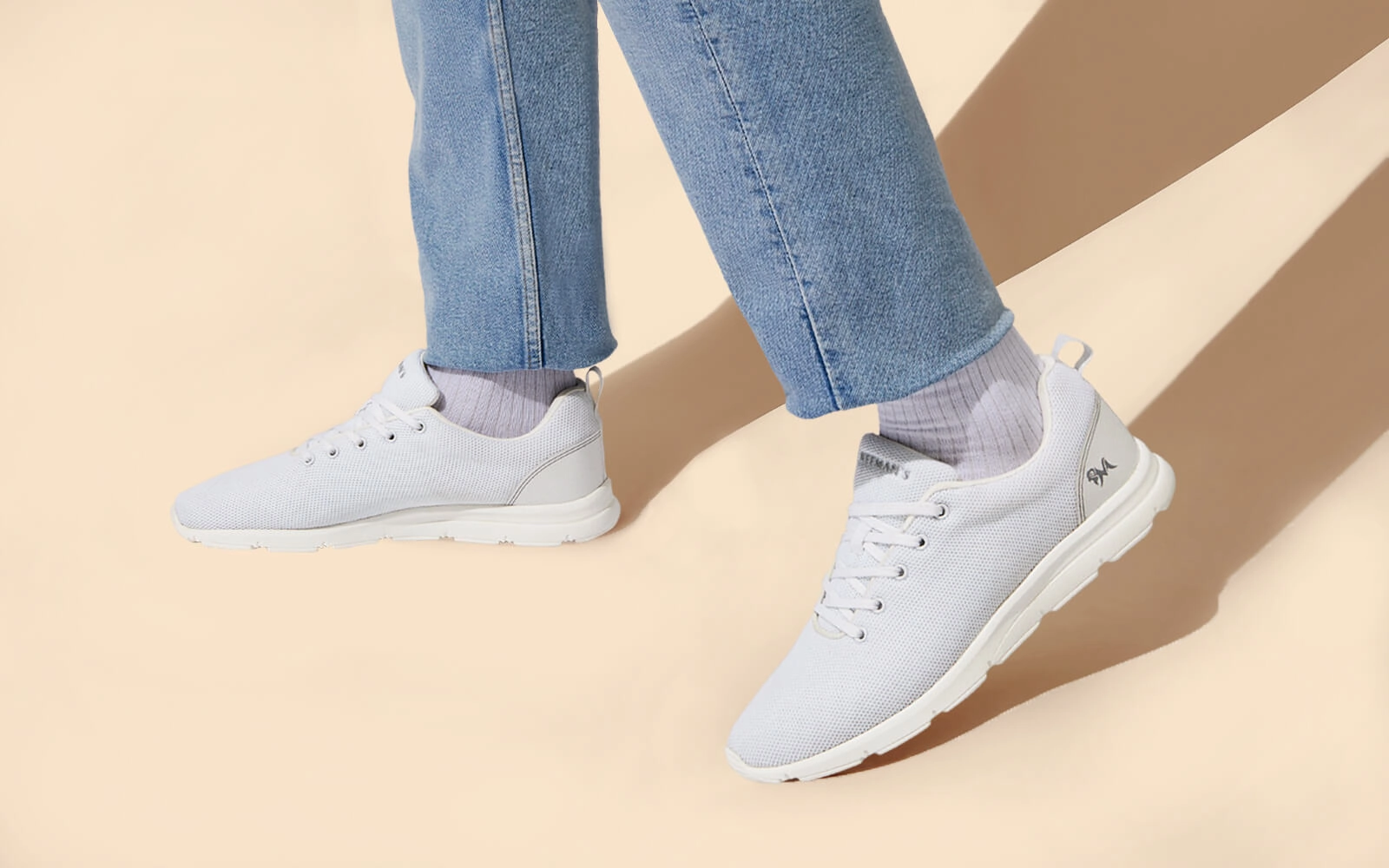 Comfort Stroll Sneakers : White Split Sole Dance Sneakers