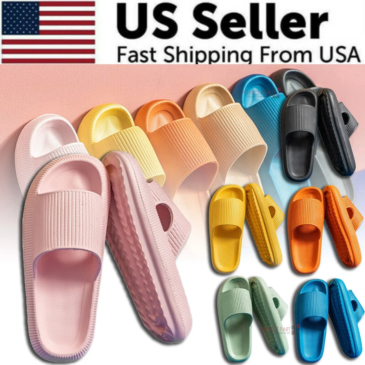 Vintage House Slippers Cozy Pillow Slides Anti-Slip Sandals Ultra Soft Slippers Cloud Home Outdoor Shoe