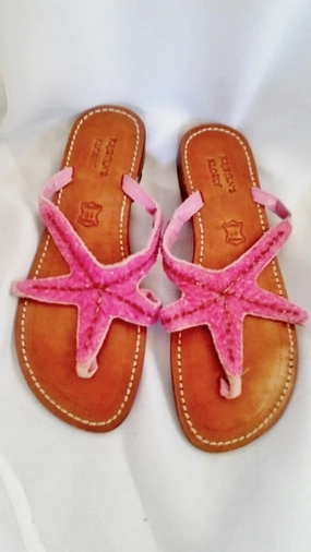 Volatile Flip Flops Womens KRISTEN'S KLOSET STARFISH Leather Sandal Flip Flop Thong Slide 10 PINK BEAD