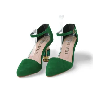 Womens Velvet High Heels Rhinestone Shoes Sandals Resort Barbados