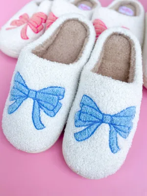 Bay Slippers Blue Bow Slippers