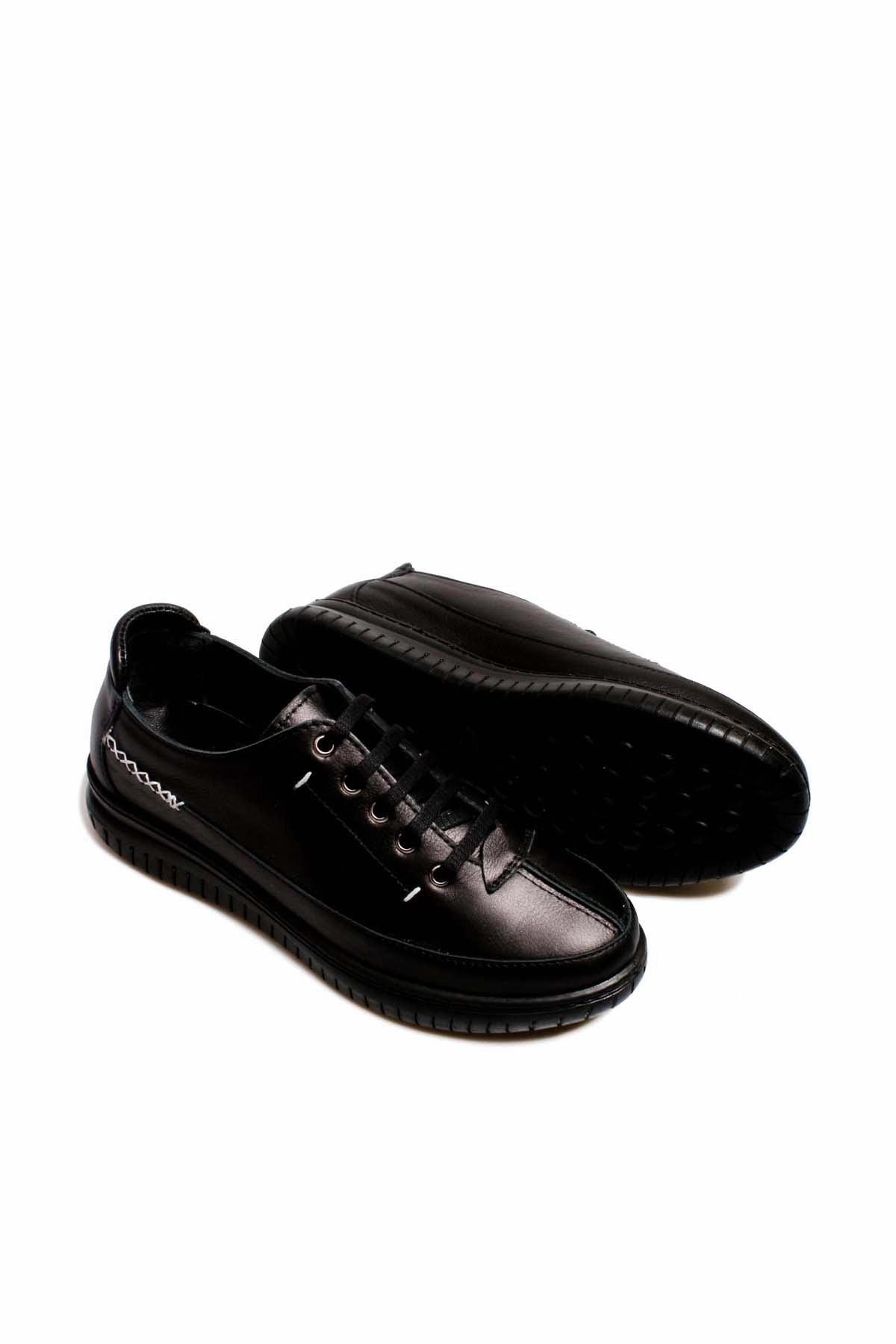 FST Genuine Leather Women's Casual Shoes 583ZA402 Black - Memmingen Most Comfortable Casual Shoes For Travel