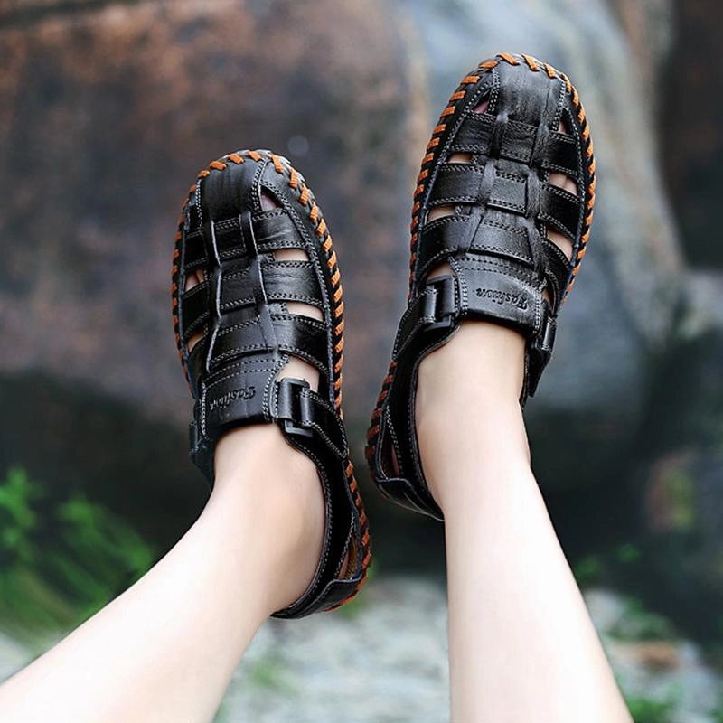 Men Outdoor Flat Heel Hiking Brown Sandals Sandals For Arthritic Feet