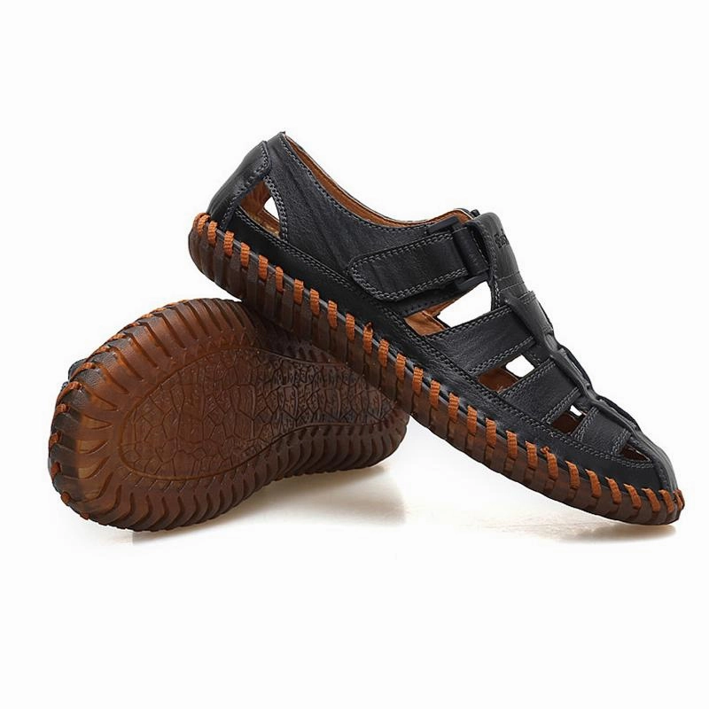 Men Outdoor Flat Heel Hiking Brown Sandals Types Of Sandals