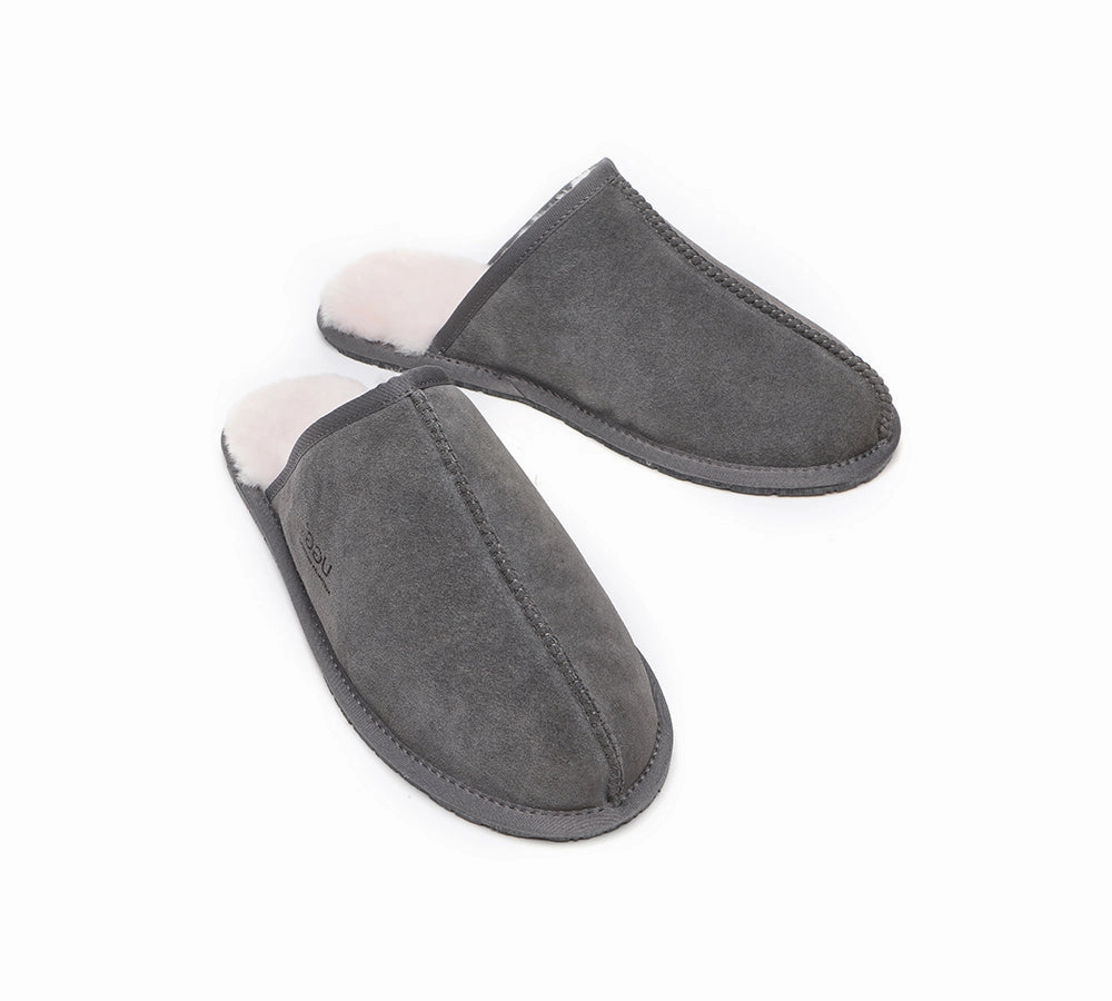 AUSTRALIAN SHEPHERD UGG Slippers Men Sheepskin Wool Scuff Bennett Cats Slippers