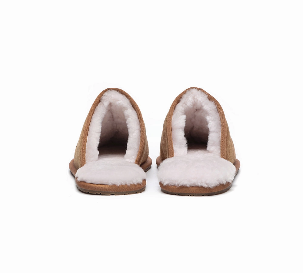 AUSTRALIAN SHEPHERD UGG Slippers Men Sheepskin Wool Scuff Bennett Cartoon Slippers