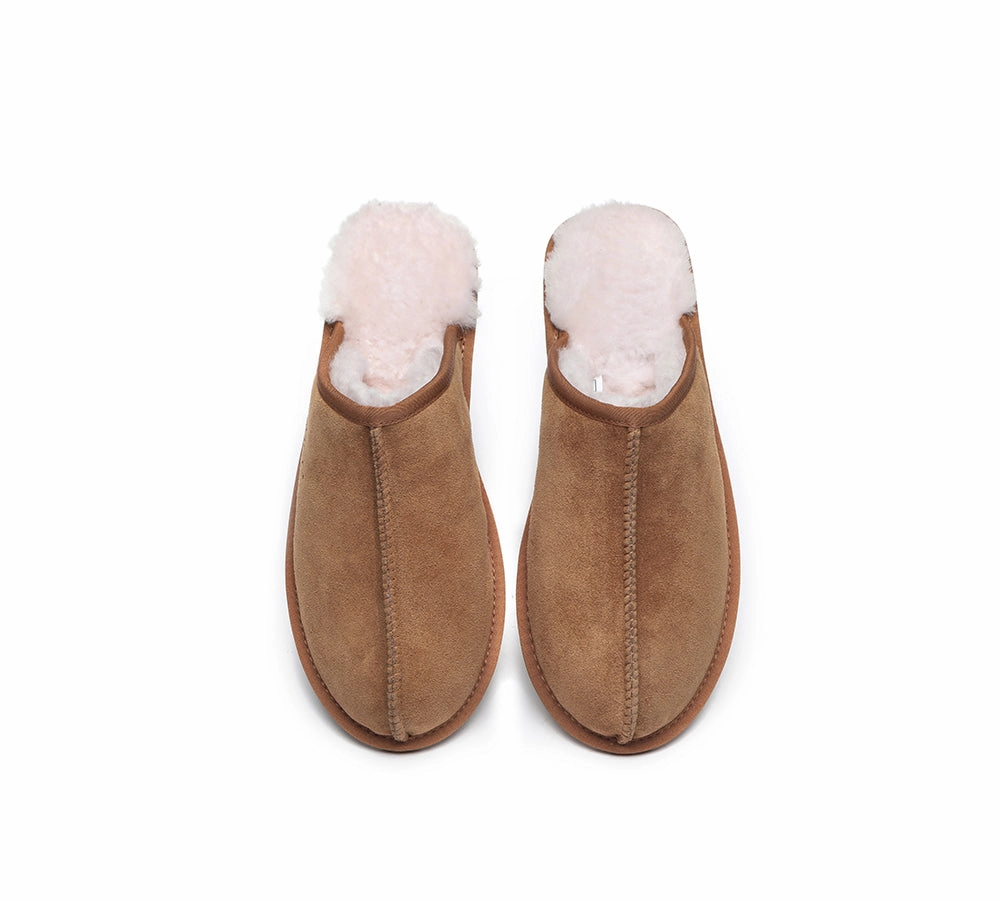 Princess Ariel Slippers AUSTRALIAN SHEPHERD UGG Slippers Men Sheepskin Wool Scuff Bennett