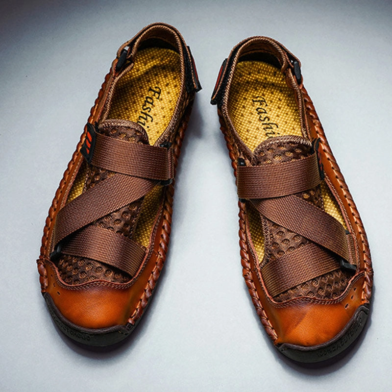 Coffee Run Slippers SURSELL Men's Casual Beach Breathable Plus Size Sandals