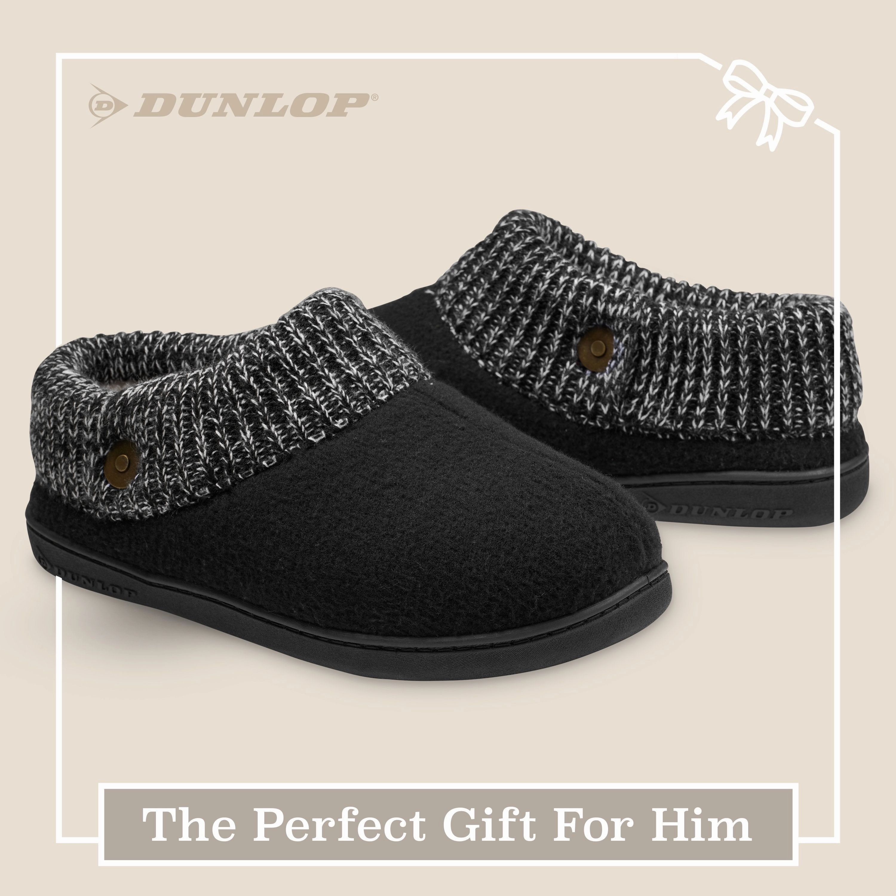 Convertible Slippers Dunlop Mens Slippers, Memory Foam Slippers, Indoor Outdoor House Shoes Non Slip