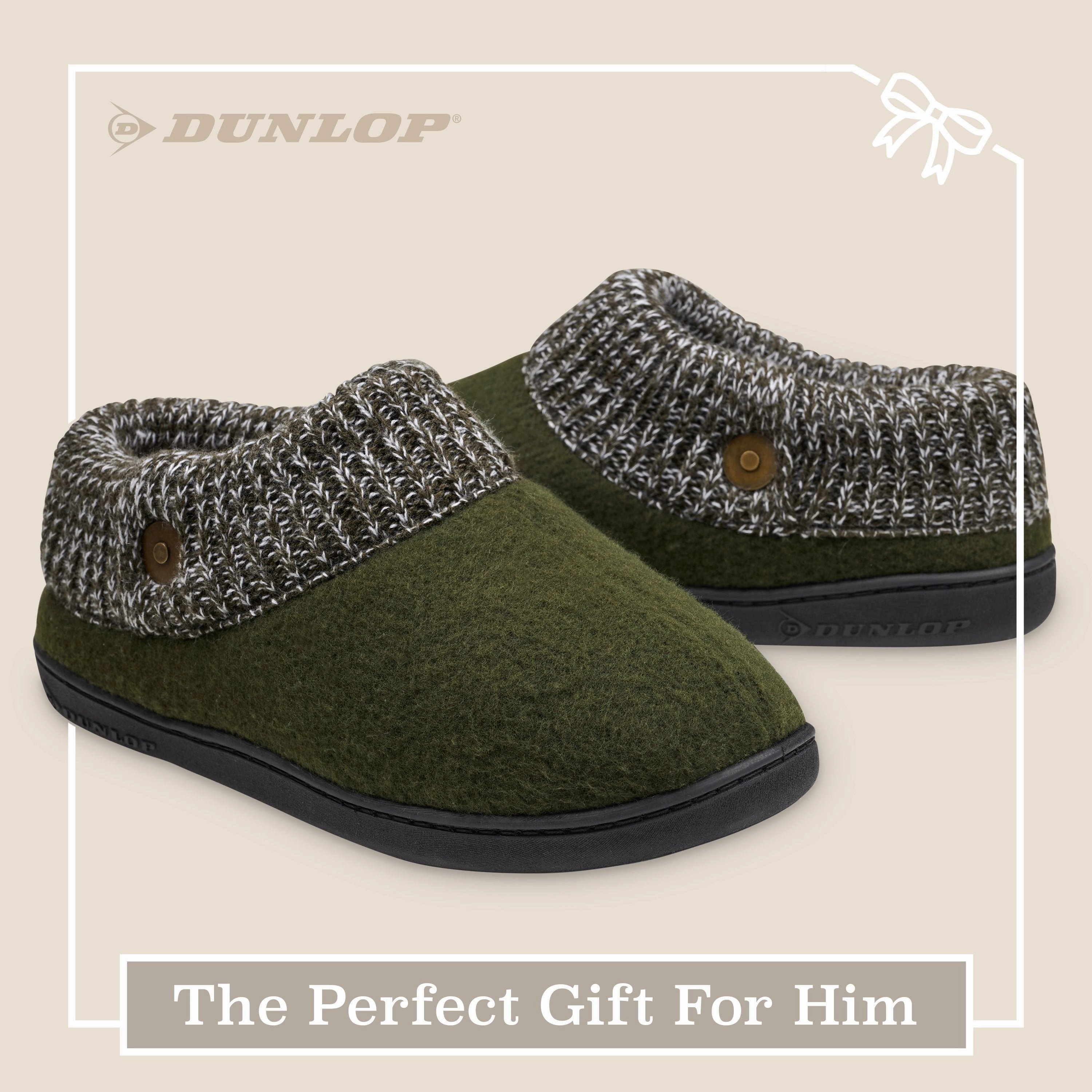Dunlop Mens Slippers, Memory Foam Slippers, Indoor Outdoor House Shoes Non Slip Glitter Slides Shoes