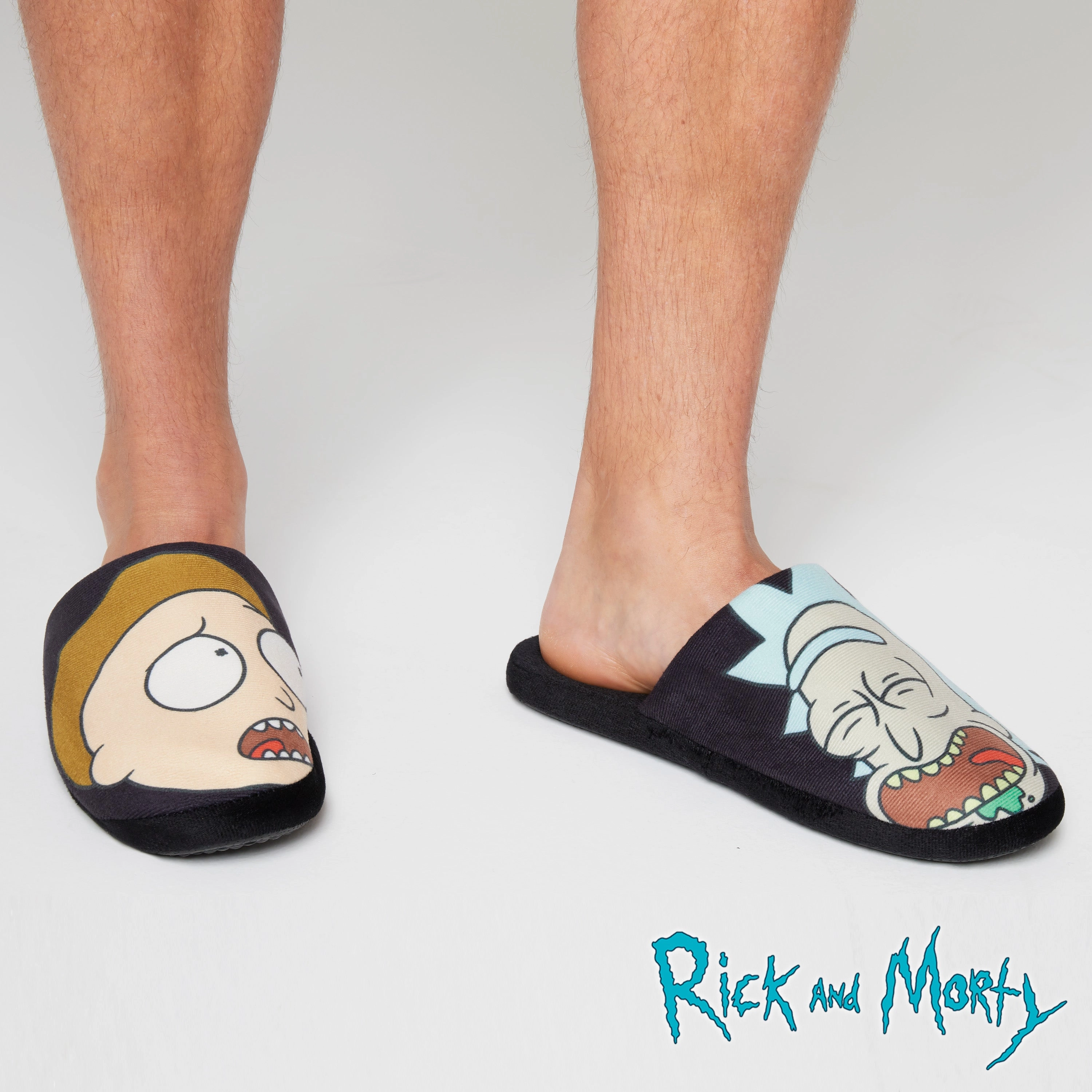 RICK AND MORTY Men's Slippers - Indoor House Shoes Sheep Skin Slippers