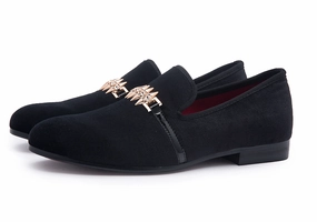 Rivet Buckle Strap Detail Men Flat Loafers Shoes Flat Shoes Size 3