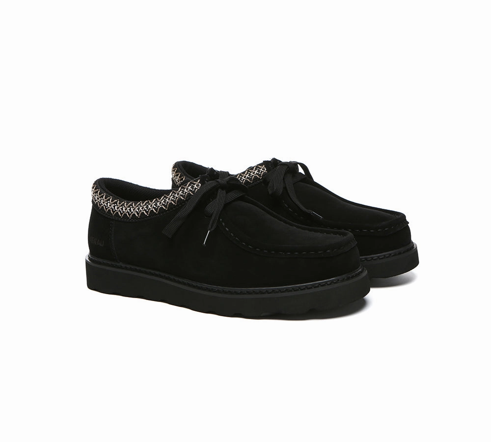 EVERAU Men Leather Lace Up Casual Shoes Madison Casual Dress