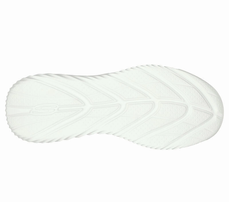 Skechers MEN'S Bounder 2.0 - Howlite #232675 WHT/Navy Running In Snow