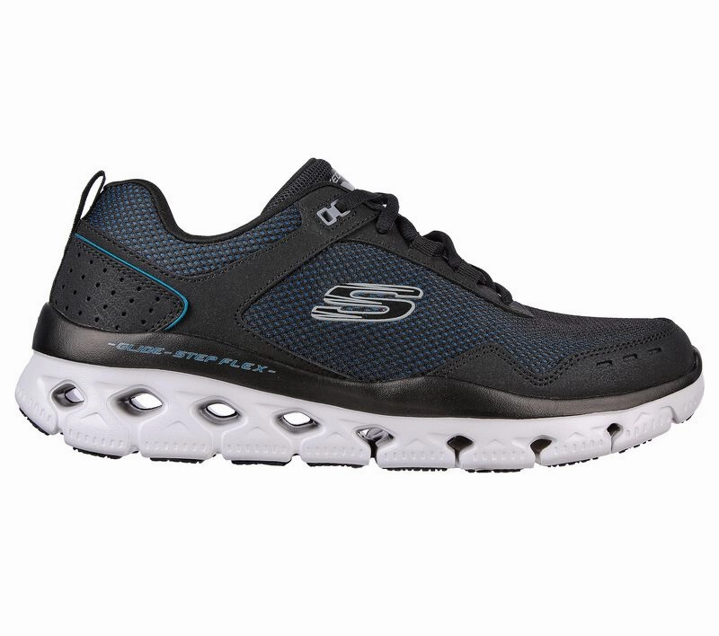 SKECHERS MEN'S GLIDE-STEP FLEX  BLADOS #232327 BLK WIDE FIT Kohls Running Shoes