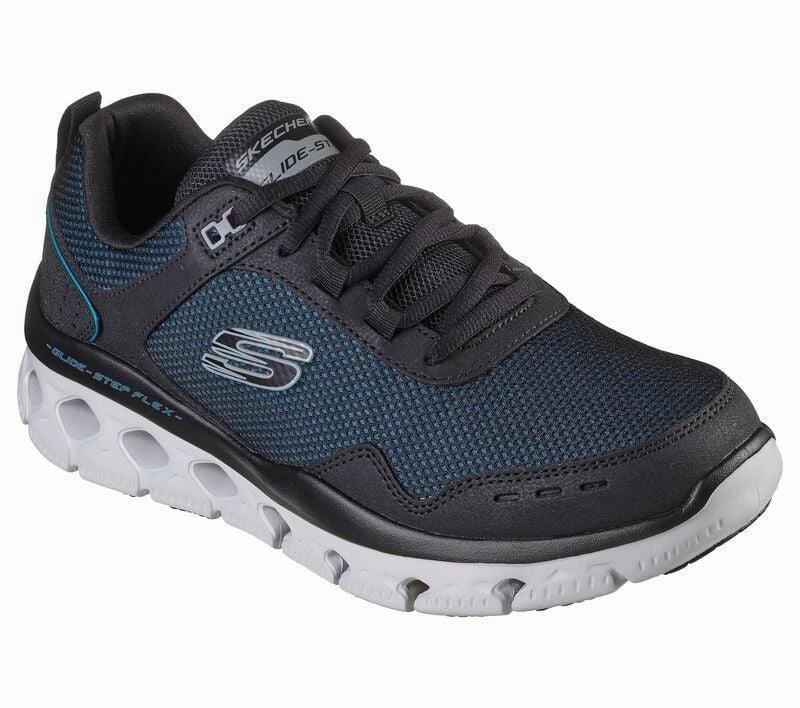 SKECHERS MEN'S GLIDE-STEP FLEX  BLADOS #232327 BLK WIDE FIT As Running Shoes