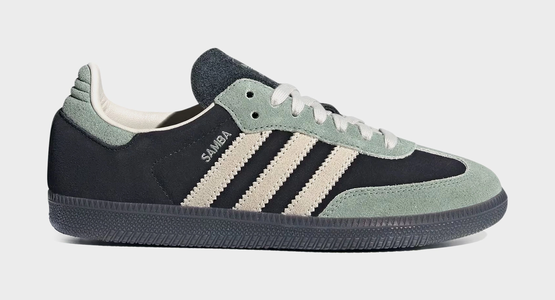 Adidas Ozweego Shoes Samba OG Womens Lifestyle Shoes (Core Black/Alumina/Silver Green)